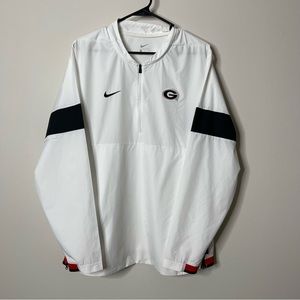 Men’s Nike Dri Fit On Field Pullover Windbreaker UGA Georgia Bulldogs White L
